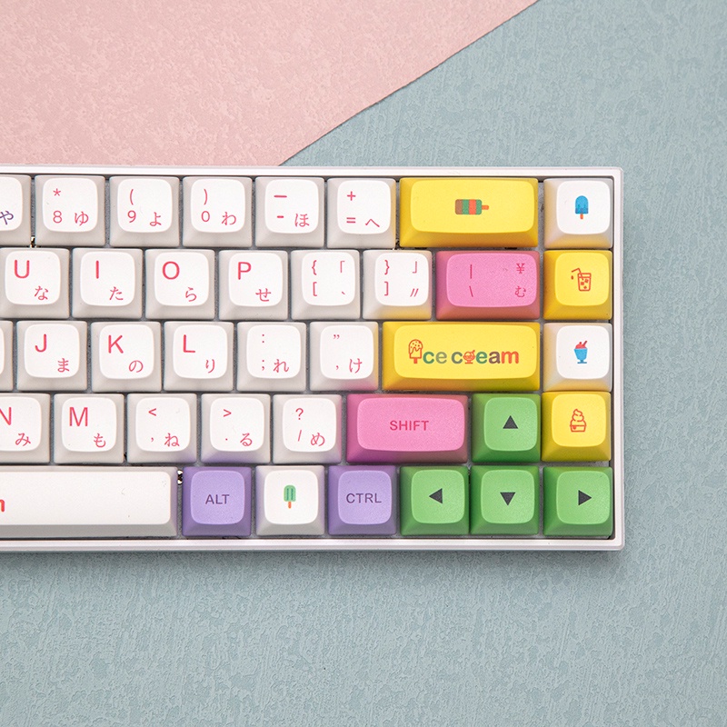 【Blue Sky】Ice Cream Keycaps English/Japanese PBT 130+ Keys Small Full Set XDA profile INS Cute