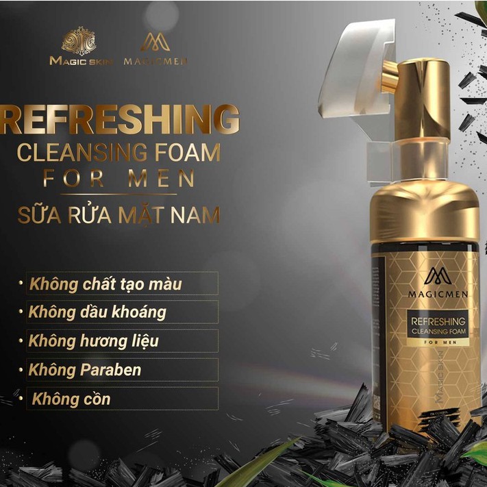 Sữa rửa mặt NAM Magic Skin - Refreshing Cleansing Foam for MEN Sạch Da Kiềm Dầu