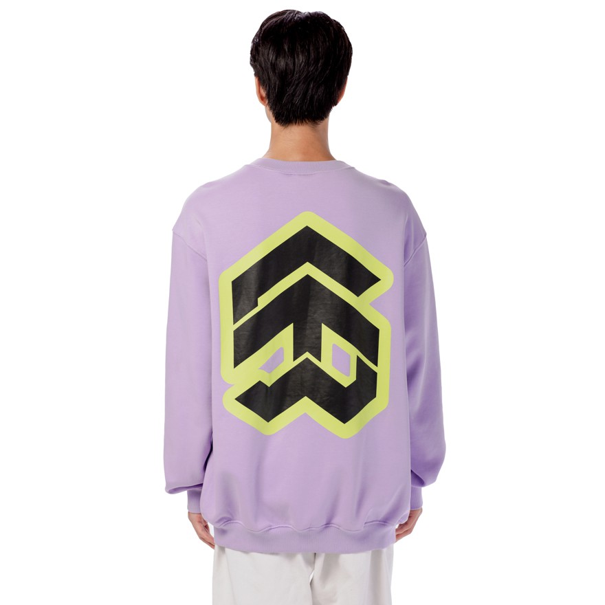 Áo Sweater 5THEWAY /stroke/ Big Logo Square Sweater In Pastel Lilac Màu Tím