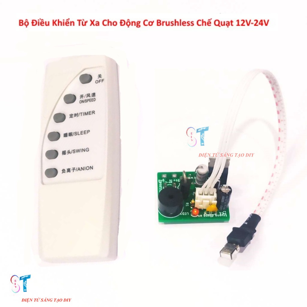 Bộ Mạch Xung Điều Khiển Từ Xa Cho Động Cơ Brushless Không Chổi Than Chế Quạt 12V-24V