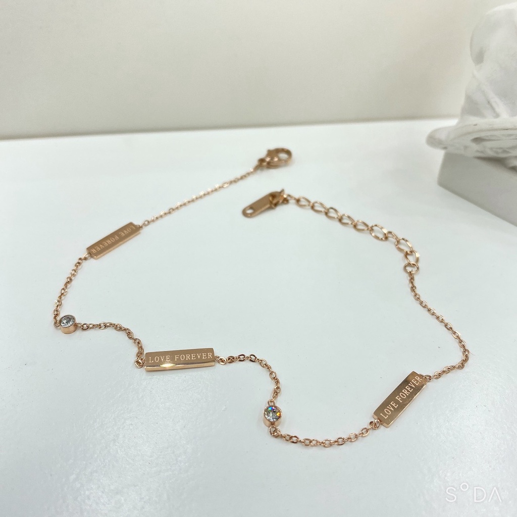 [FreeShip] Lắc chân nữ titan Forever Love đính đá O1-201a - CAM KẾT KHÔNG BAY MÀU