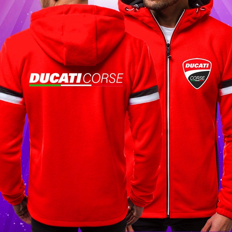 Đang Giảm Giá Mới Áo Khoác Hoodie Thể Thao Có Khóa Kéo Thời Trang Thu Đông Cho Nam Ducati Corse Moto Gp Racing Logo Lớn