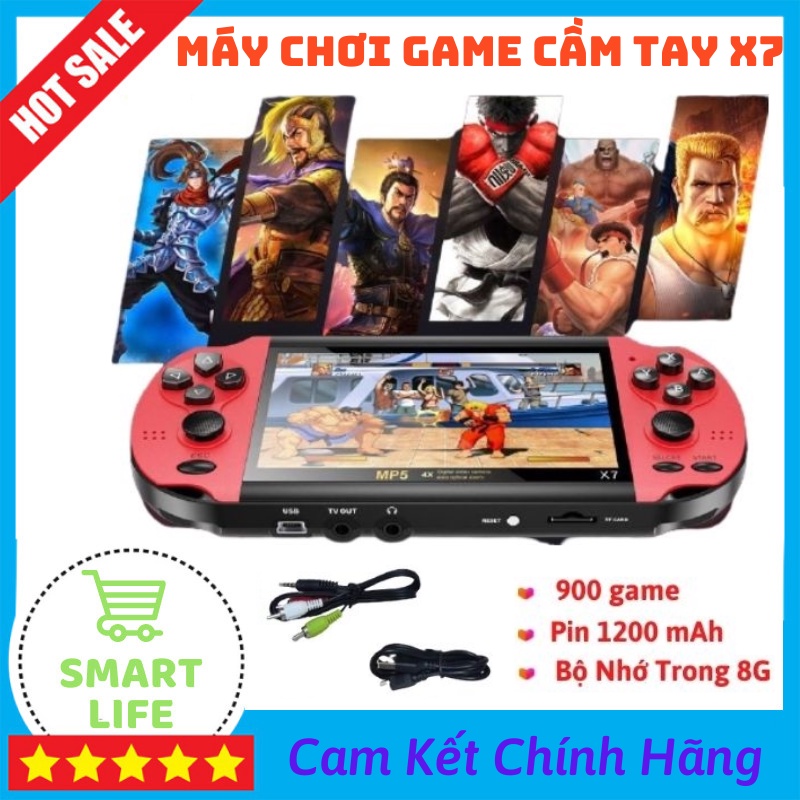 Máy Chơi Game Cầm Tay X7 Màn Hình 4.3'' Bộ Nhớ 8GB Lữ Trữ 900 Game Cổ Diển Hỗ Trợ Nghe Nhạc , Đọc Sách