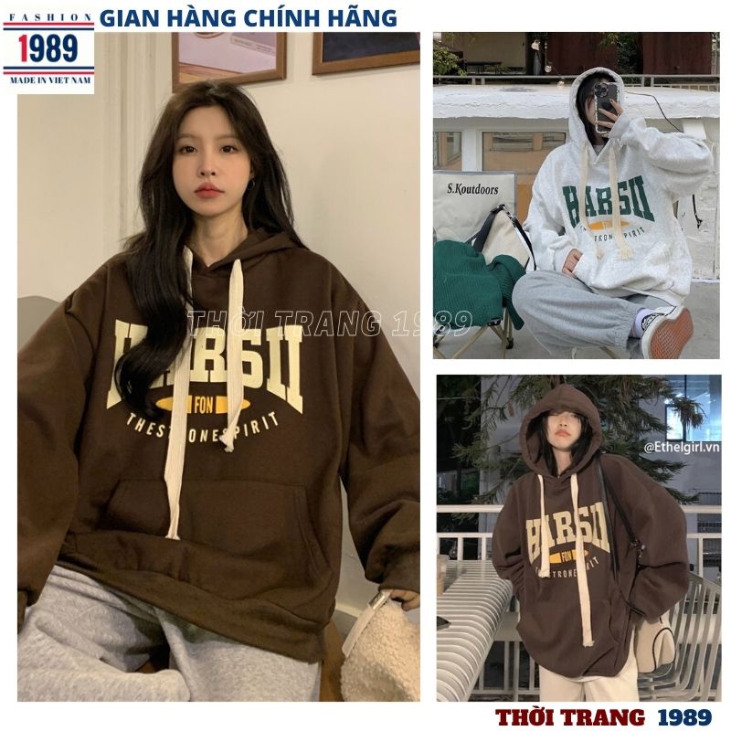 Áo Hoodie Local Brand Unisex Basic có mũ in chữ kiểu dáng hàn quốc ulzzang phom to dấu quần cực xinh -PHƯƠNG 1989