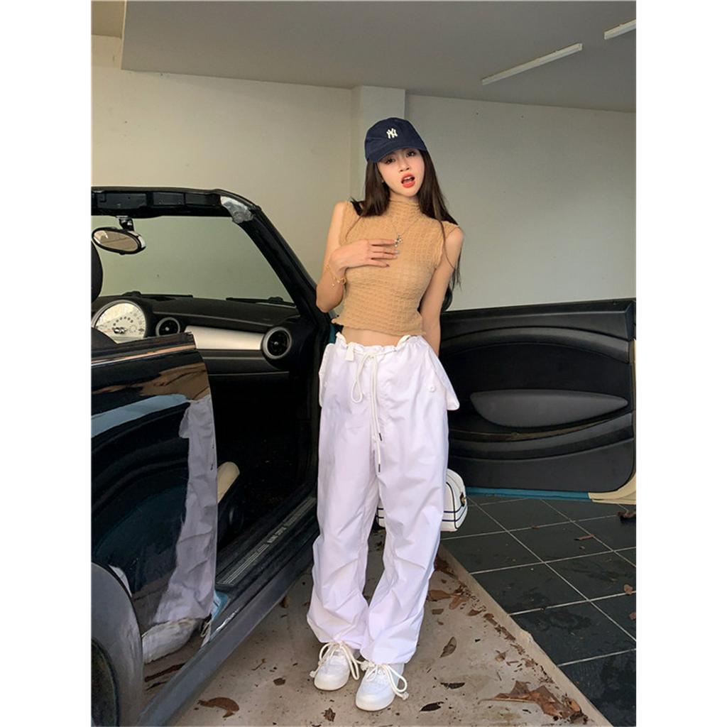 QADCOL Áo Dệt Kim Mỏng Tay Ngắn Cổ Cao Màu Hồng Thuần Khiết Thời Trang Mùa Hè Nhẹ Nhàng Phong Cách Ngọt Ngào Và Dịu Dàng Mới Dành Cho