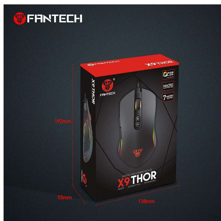 Chuột gaming Fantech X9 THOR - Macro RGB 4800dpi với 7 chế độ tùy chình