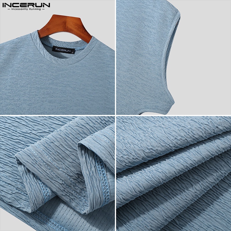 INCERUN Áo Thun Ba Lỗ Màu Sắc Đơn Giản Cho Nam