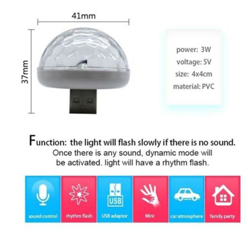 Đèn Led Mini Cổng Usb Nhiều Màu Trang Trí Xe Hơi