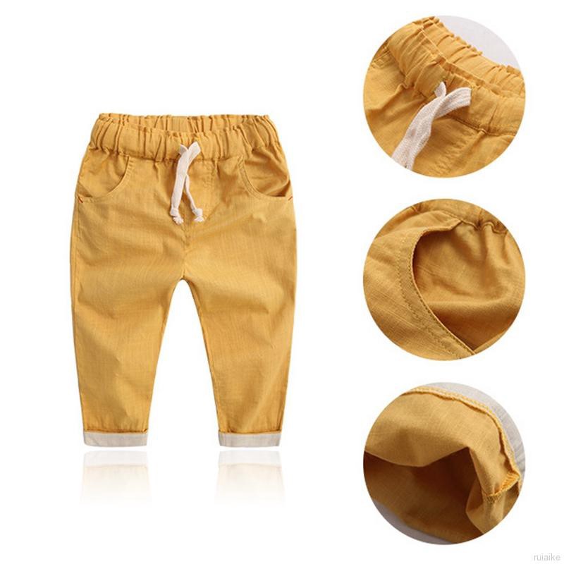 ruiaike  Baby Boys Baggy Casual Harem Pants Toddler Kids Drawstring Sweat Pants Elastic Waist Joggers Trousers