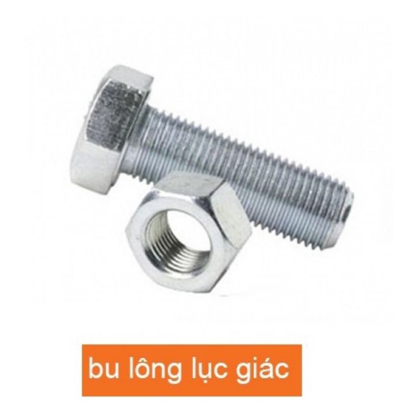 Bu lông lục giác – bulong + con tán 10ly, 12ly, dài 5p,10p,15p (giá/ 1 bộ)