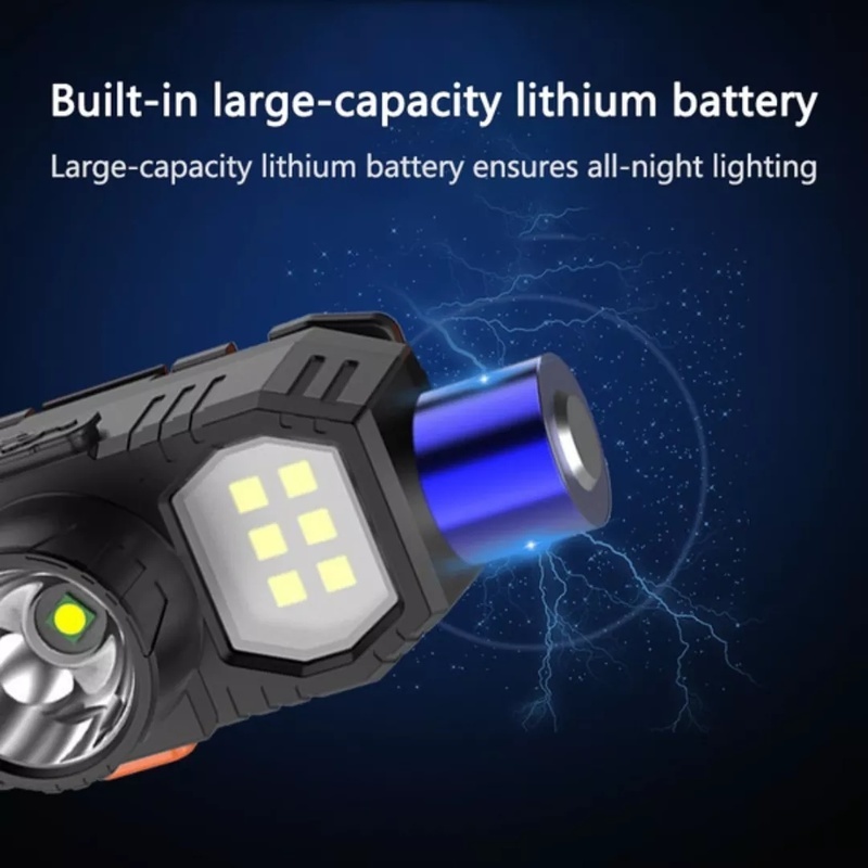 Đèn pin đội đầu có thể sạc lại bằng cổng USB tiện dụng và bền