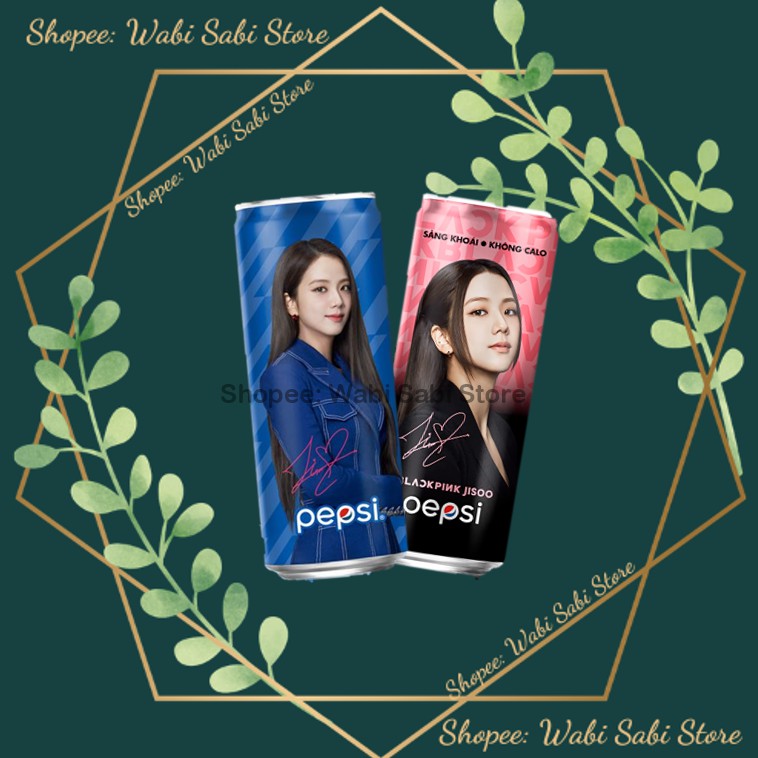 PEPSI x BLACKPINK Phiên bản giới hạn xanh và hồng đen Việt Nam Rosé, Lisa 330ml,có lon rỗng không nước Jisoo hồng