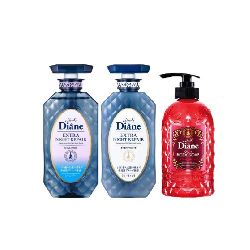 [Mã FMCGM100 - 10% đơn 500K] Bộ Đôi Gội Xả Cho Tóc Xơ Gẫy Rụng Moist Diane Extra Night Repair 450mlx2