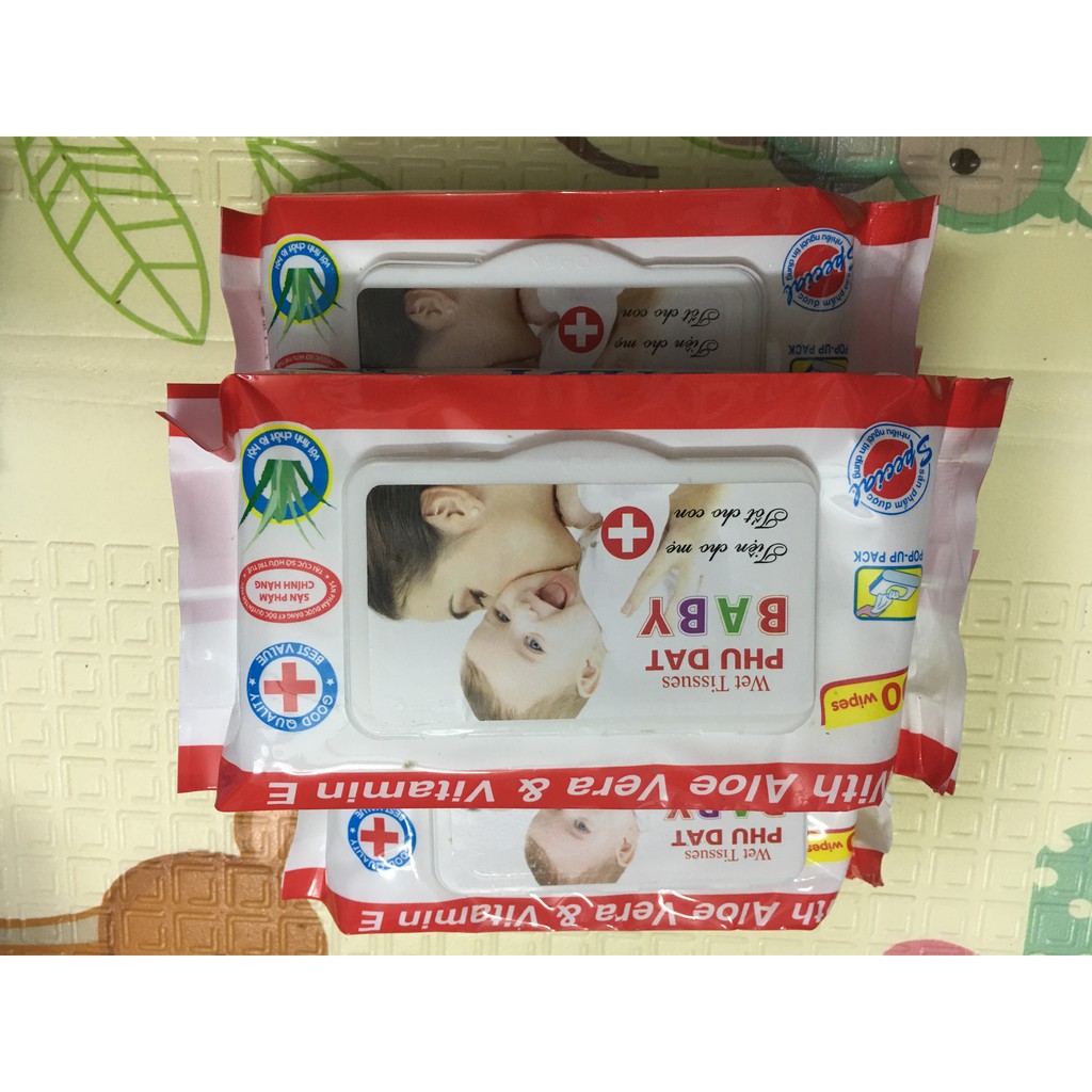 Combo 10 Giấy ướt baby Phú Đạt 100 Tờ- Aulyshop