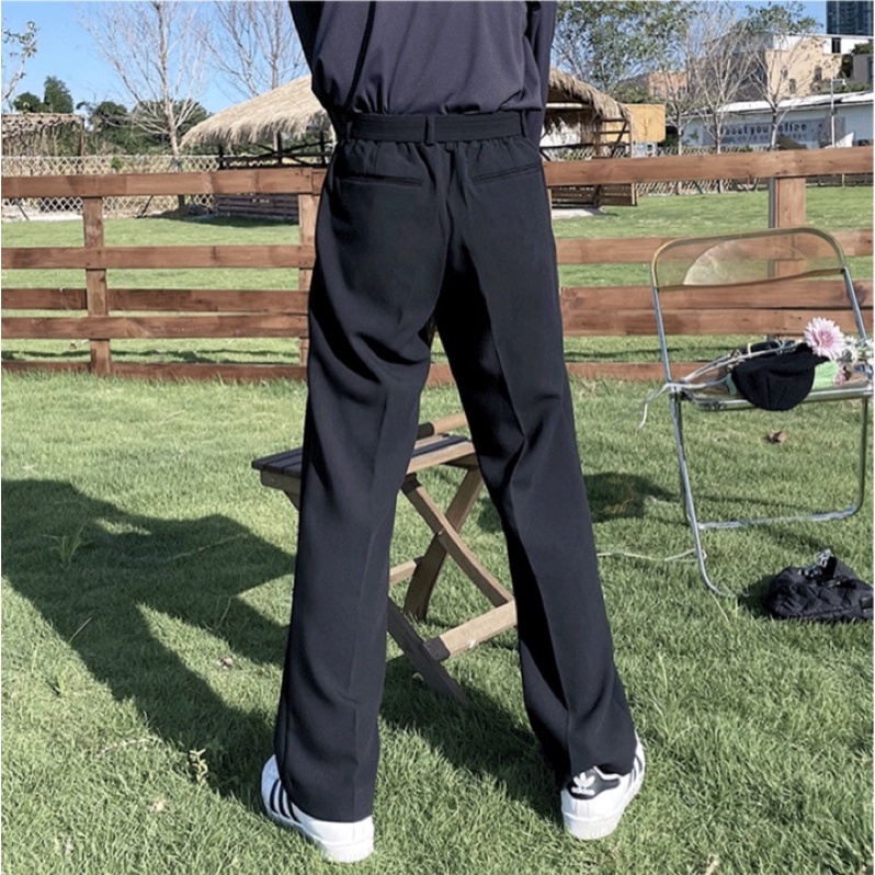 QUẦN BAGGY KAKI-ÂU ỐNG SUÔNG KÈM THẮT LƯNG FORM UNISEX NAM NỮ (kèm ảnh thật)