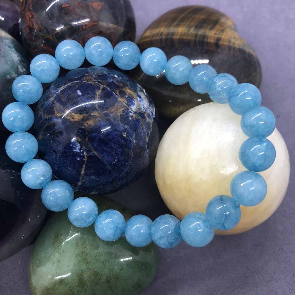 Vòng Tay Chuỗi Hạt Đá Tròn Tự Nhiên Cho Nữ