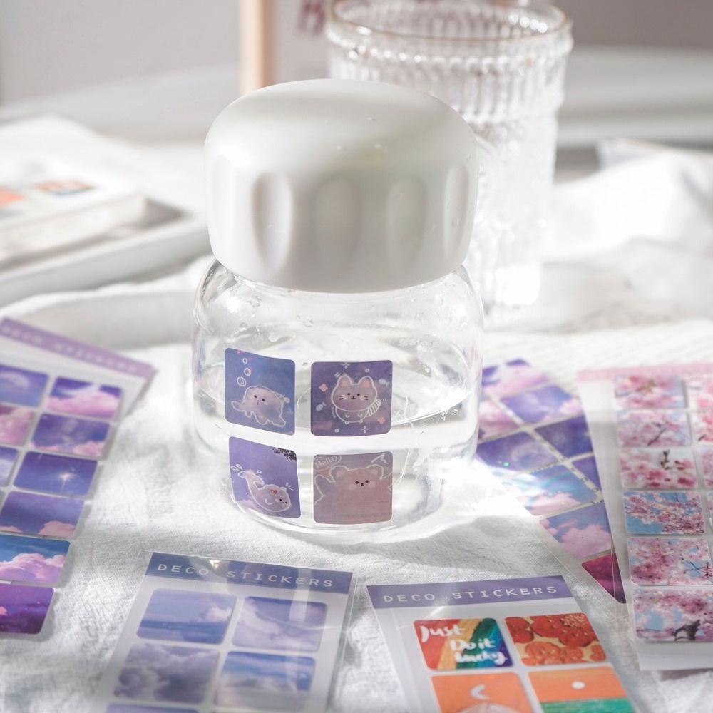 Miếng dán trang trí hình đám mây/hoa anh đào lấp lánh cho điện thoại DIY