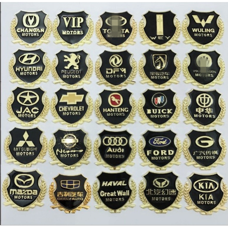 Bộ 2 sticker VIP Trang Trí Xe Hơi Toyota Benz, Buick, Kia, Honda, Ford, Toyota, Hyundai, Volkswagen, Kia