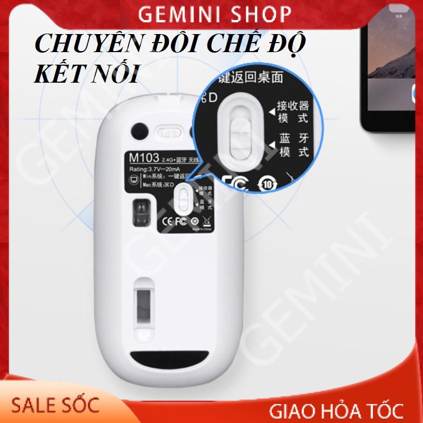 Chuột Bluetooth kiêm chuột không dây 2 in 1, PIN SẠC M103 cho điện thoại laptop máy tính bảng GEMINI SHOP