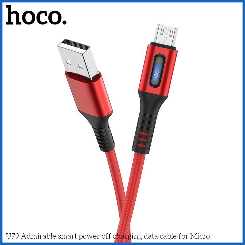 Cáp Sạc Tự Ngắt Thông Minh Hoco U79 Hỗ Trợ Sạc Nhanh cho Iphone - Micro usb - Type C Dài 1.2M Bảo Hành 3 Tháng