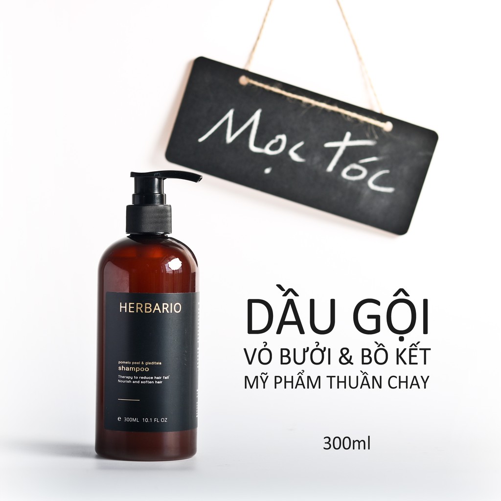 Dầu gội vỏ bưởi & bồ kết Herbario 300ml giảm rụng phục hồi tóc