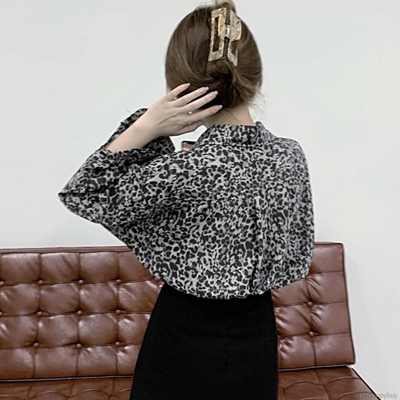 Áo Sơ Mi Nữ Dài Tay Họa Tiết Da Báo Thời Trang | BigBuy360 - bigbuy360.vn