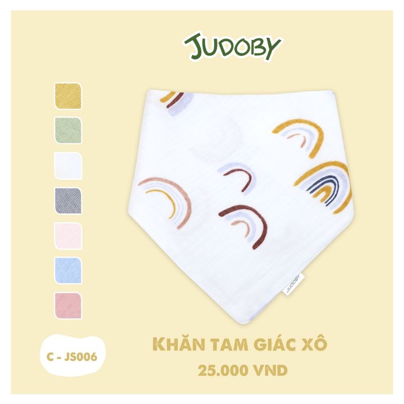 Khăn yếm/ khăn tam giác xô 3 lớp họa tiết đáng yêu hãng Judoby