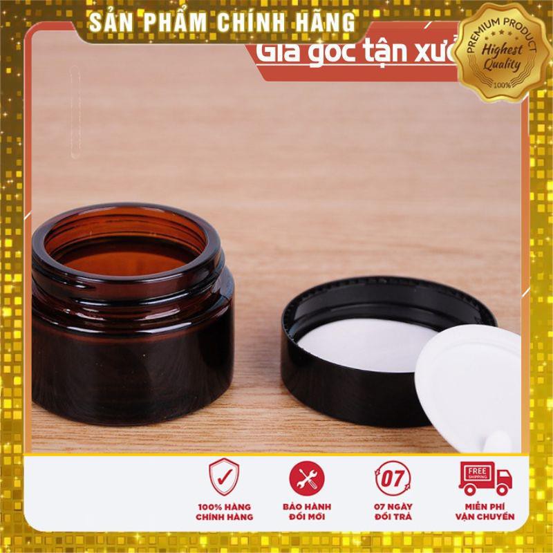 [15g/20g] Hủ Chiết Kem Thủy Tinh Nâu - hủ lọ chiết mỹ phẩm