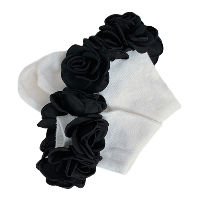 Vớ Cổ Cao Qua Mắt Cá Chân In Họa Tiết Hoa Trà 3D Phong Cách Lolita Pháp Thanh Lịch Cho Nữ