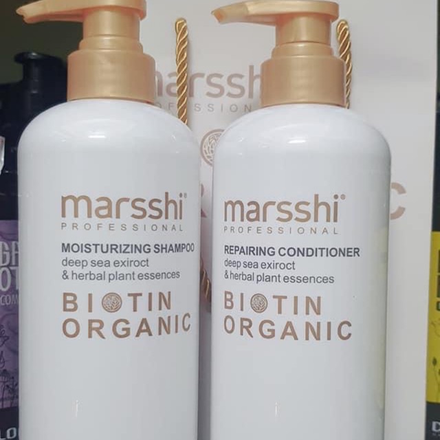 Cặp gội xả Marsshi BiOTin Organic phục hồi - kích thích mọc tóc 750ml
