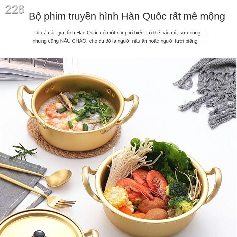 【bán chạy】Douyin Cùng loại Ramen Nồi mì ăn liền kiểu Hàn Quốc súp nhôm màu vàng phim truyền hình Căng tin