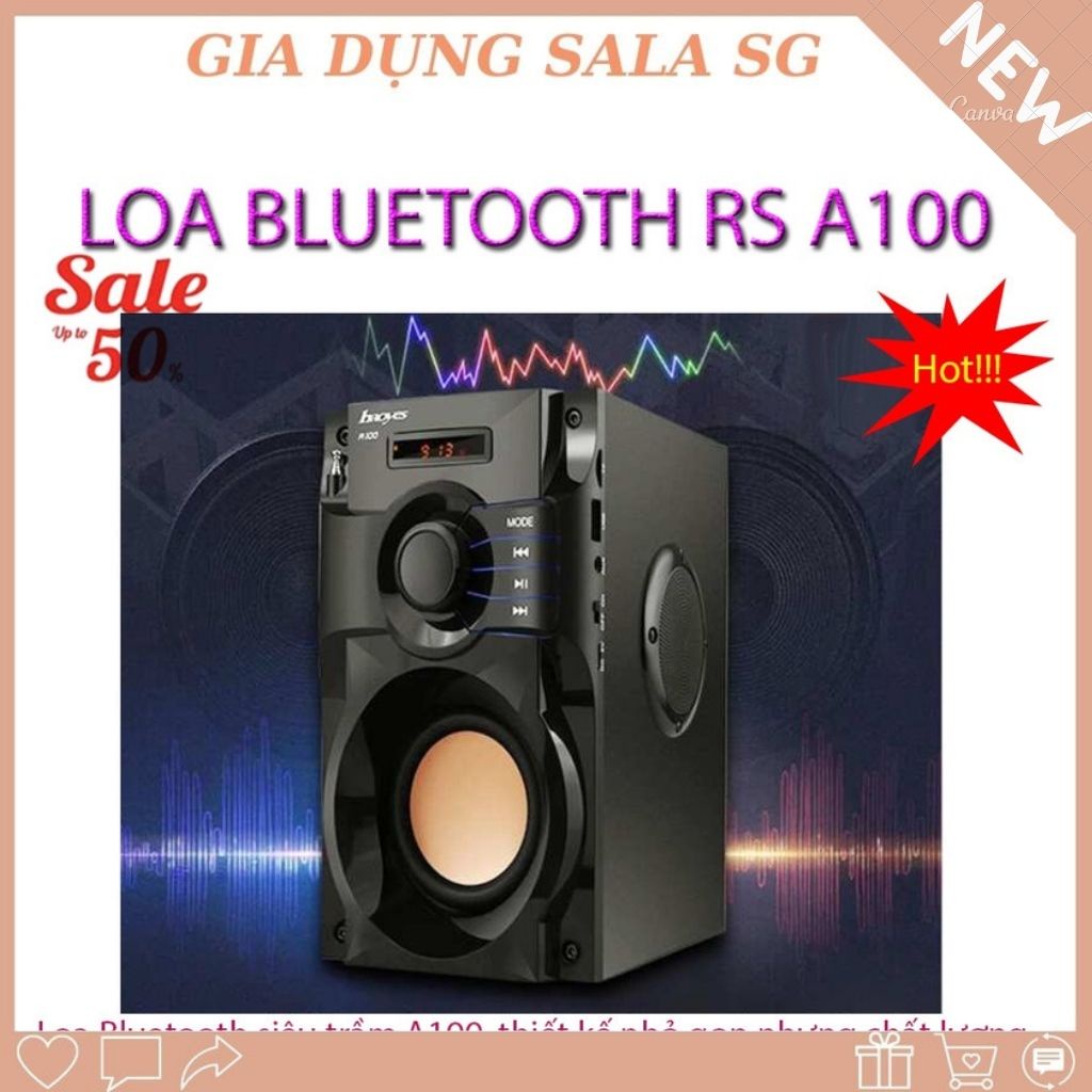 Loa Bluetooth Karaoke, Loa Keo Keo Mini, Loa Sub Bass, Loa Thùng, Loa Xacsg Tay Bluetooth RS A100 - Loa nghe nhạc