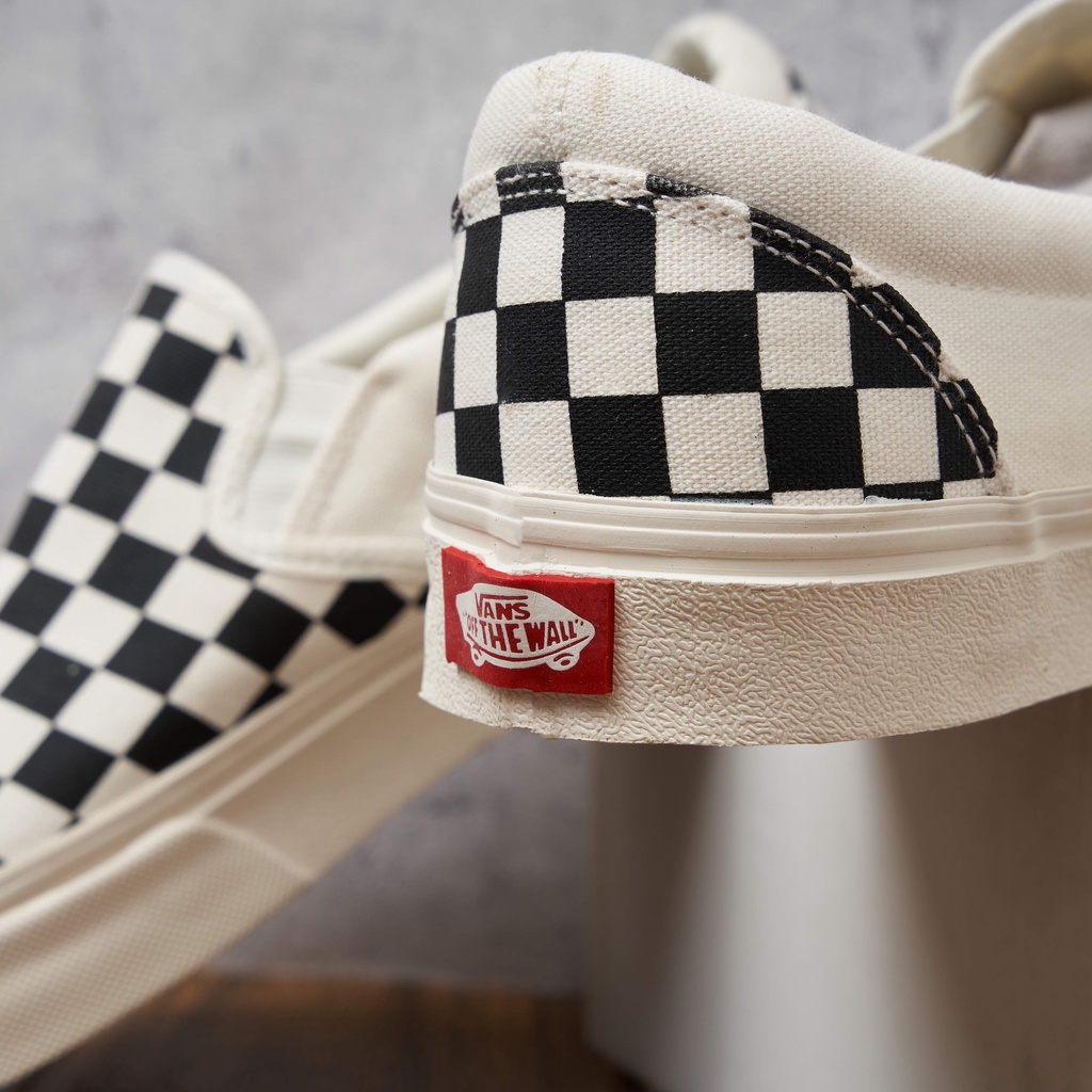 Giày Vans Caro Lười Đen Trắng Hàng Cao Cấp Nam Nữ Full Size 36~43