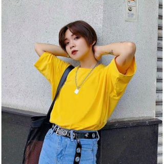 Áo thun trơn tay lỡ lửng form rộng màu vàng trơn freesize Nam và Nữ dưới 60kg