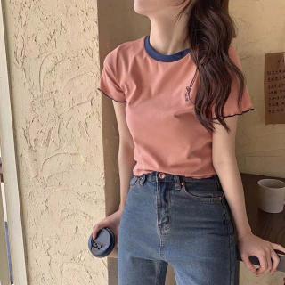 Áo thun tay ngắn thêu hình thỏ kiểu Nhật Bản dễ thương