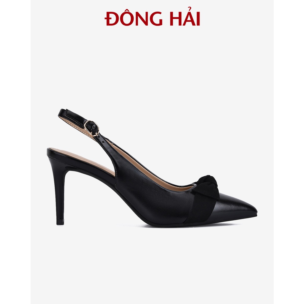 Giày cao gót nữ Đông Hải dáng Slingback mũi nhọn cao 8cm - G85N3