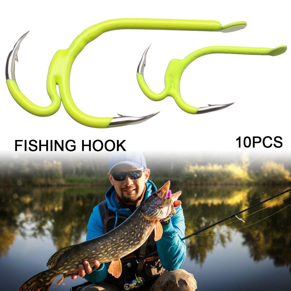 SHOUKEY Set 10 Lưỡi Câu Cá Bằng Thép Cacbon Chất Lượng Cao