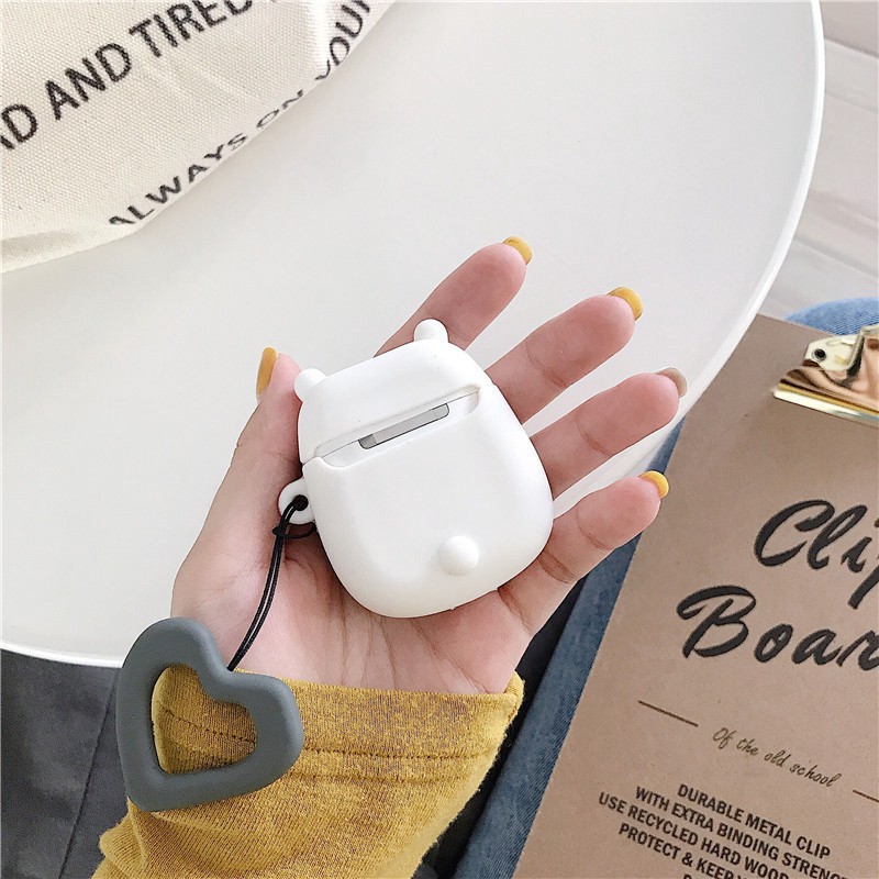 Vỏ hộp đựng tai nghe Airpods hình 3 chú gấu hoạt hình bằng silicone chống sốc