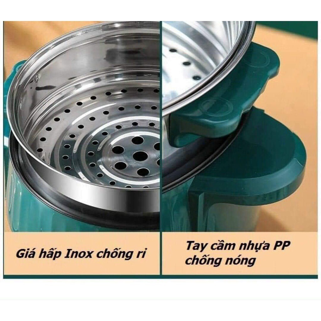 Nồi Lẩu Điện Đa Năng Chống Dính Vân Đá  ELECTRIC COOKER POT Shanban 26/28 cm Kèm Hấp Inox Cao Cấp
