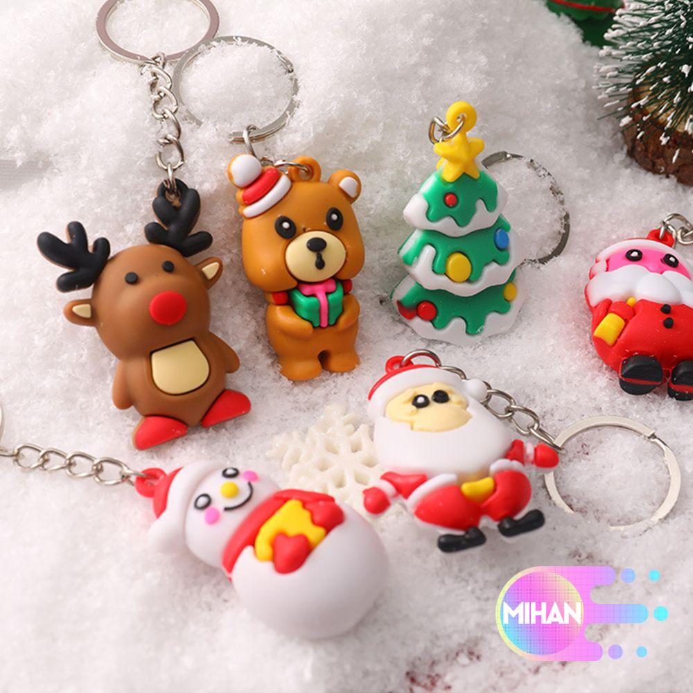 Móc khóa hình ông già noel/người tuyết chủ đề Giáng Sinh nhiều kiểu dáng tuỳ chọn