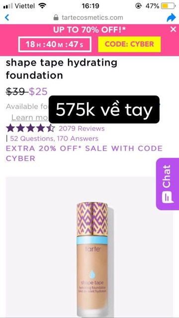 Kem Nền Tarte Shape Tape Matte Foundation | BigBuy360 - bigbuy360.vn