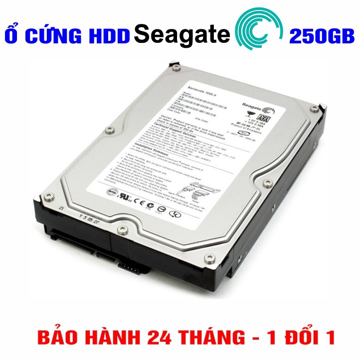 Ổ cứng HDD 3.5&quot; Seagate 250GB Chính Hãng – Bảo hành 24 tháng 1 đổi 1 – Tháo máy đồng bộ mới 99%