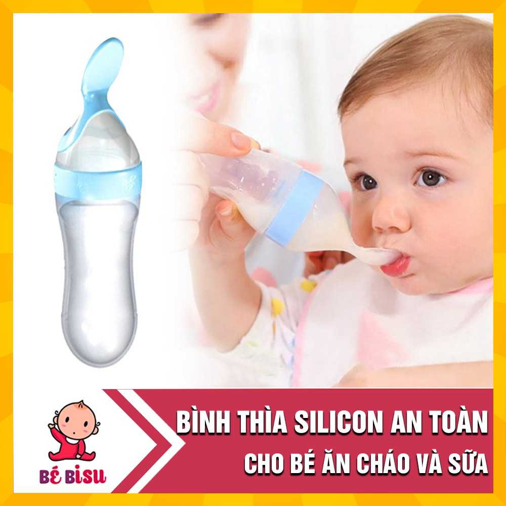 Bình thìa silicon, Bình sữa thìa hỗ trợ bé ăn dặm đa năng - Dung tích 90ml