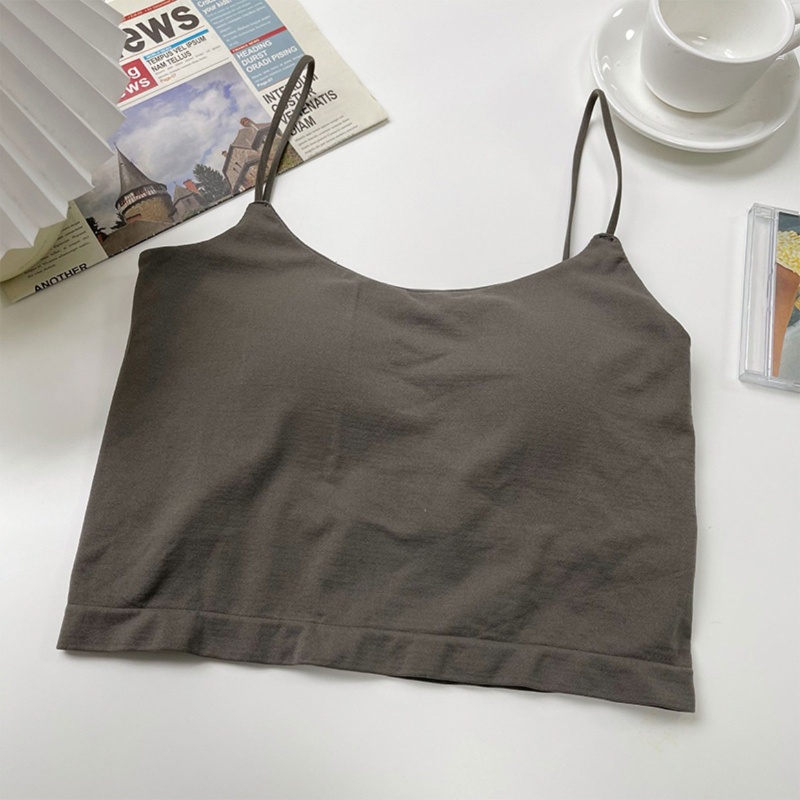 Brroa Ins Áo Crop Top Thể Thao Không Tay Có Đệm Lót Bên Trong Có Đệm Ngực Co Giãn Mùa Hè Cho Nữ