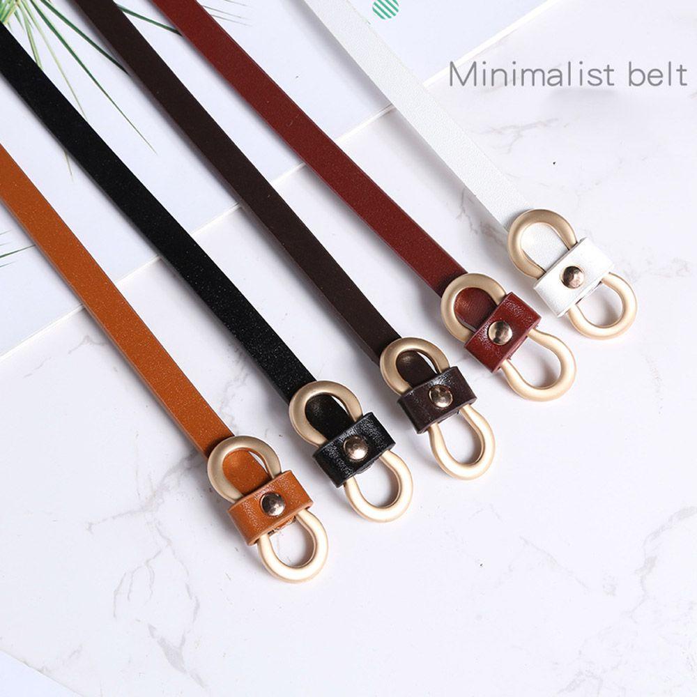 Thắt Lưng Da PU Màu Trơn Thời Trang Cho Nữ