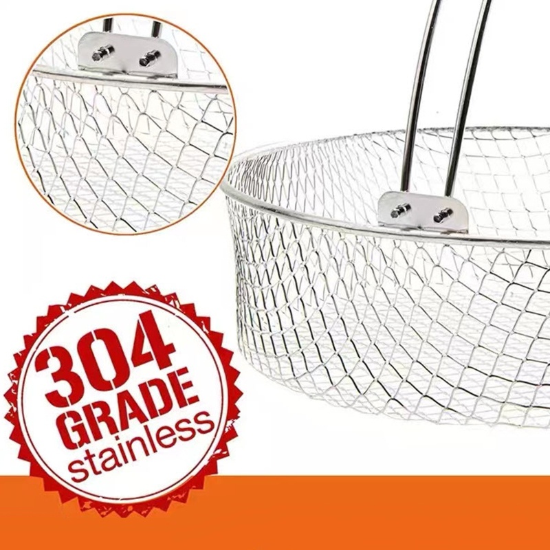 Giỏ Lọc Thay Thế Bằng Thép Không Gỉ 8 &quot;Có Tay Cầm Tiện Lợi Dành Cho Máy Chiên Không Dầu