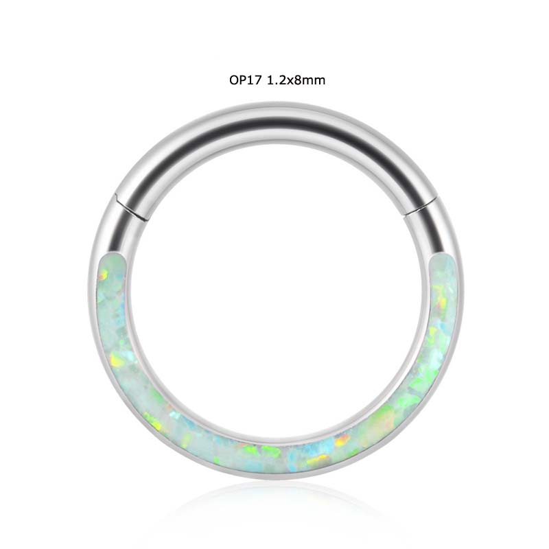 1 Khuyên Mũi Tròn 16Guge Helix Sụn Tai G23 Bằng Titan Đính Đá Opal