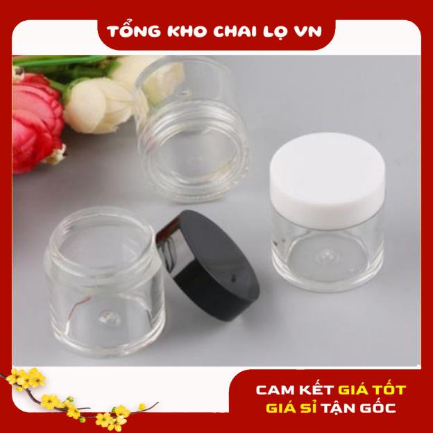 Hủ Đựng Kem ❤ SIÊU RẺ ❤ [100c] Hũ nhựa chiết mỹ phẩm 10g thân cao đựng kem , phụ kiện du lịch