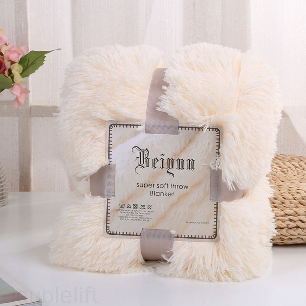 Chăn Lông Nhung Dài Mềm Mại Màu Trơn Đa Ứng Dụng