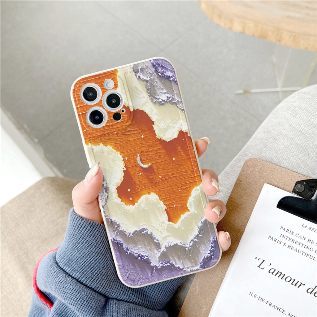 Ốp iphone Moonlight bóng cạnh vuông 7/7plus/8/8plus/x/xr/xs/11/12/pro/max/plus/promax [Tomax Shop]